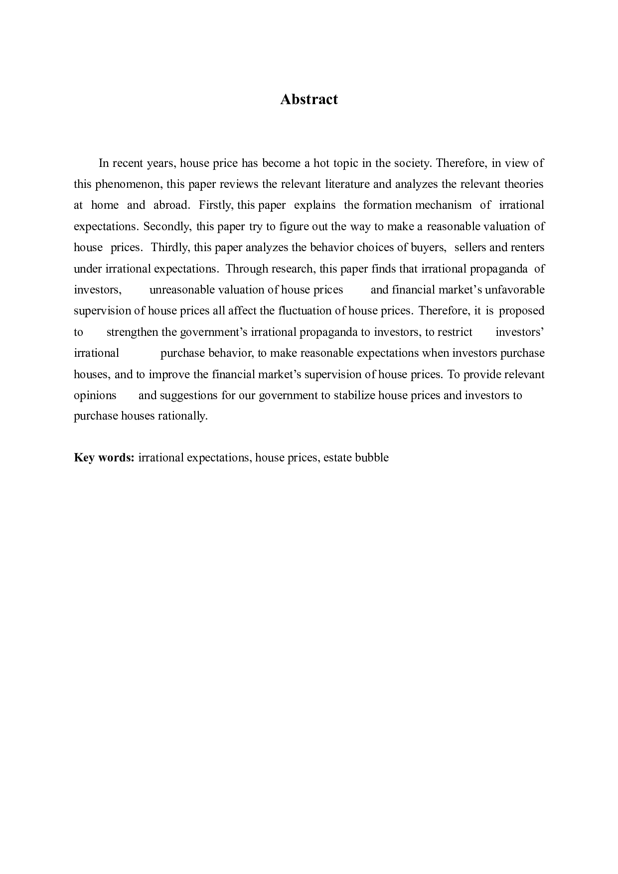 投资者非理性预期对房价波动产生的影响问题探讨-12281字.docx 第2页