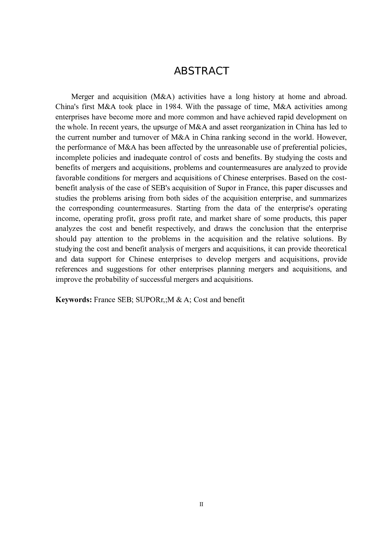 企业并购的成本与效益分析&mdash;&mdash;以SEB并购苏泊尔为例-9707字.docx 第2页