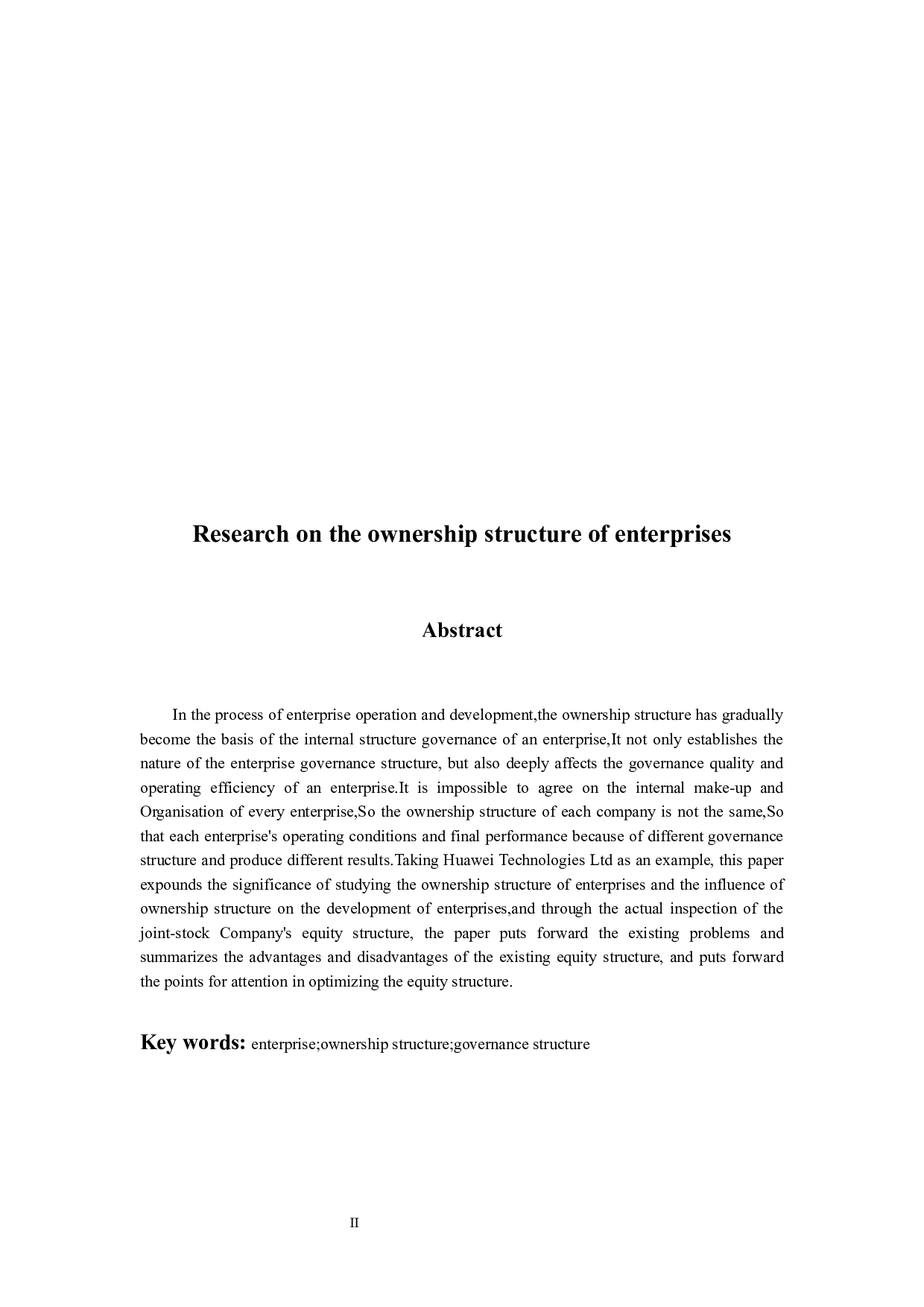 企业股权结构研究&mdash;&mdash;以华为技术有限公司为例-11394字.docx 第2页