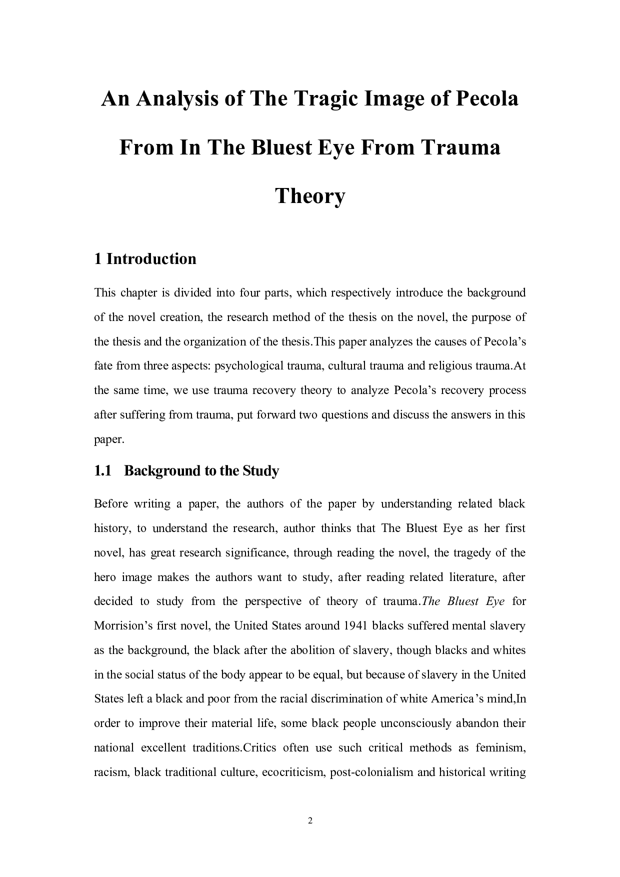 AnAnalysisofTheTragicImageofPecolaInTheBluestEyeFromTraumaTheory-11608字.docx 第4页