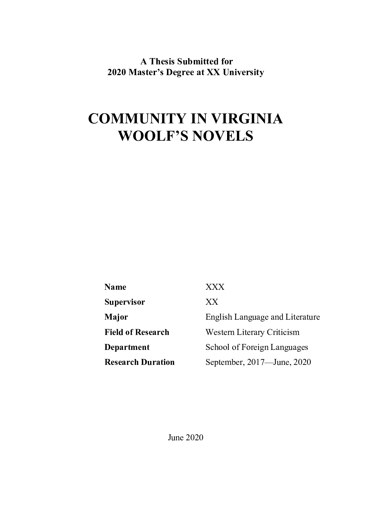 COMMUNITY IN VIRGINIA WOOLF&rsquo;S NOVELS-18193字.pdf 第1页