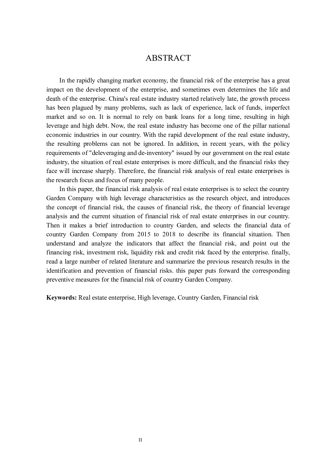 高杠杆下房地产企业财务风险分析&mdash;&mdash;以碧桂园公司为例-13624字.docx 第2页