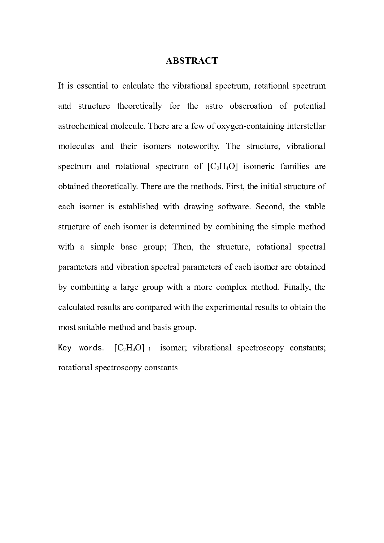 C2H4O异构体的能量，振动光谱和转动光谱-7713字.docx 第3页