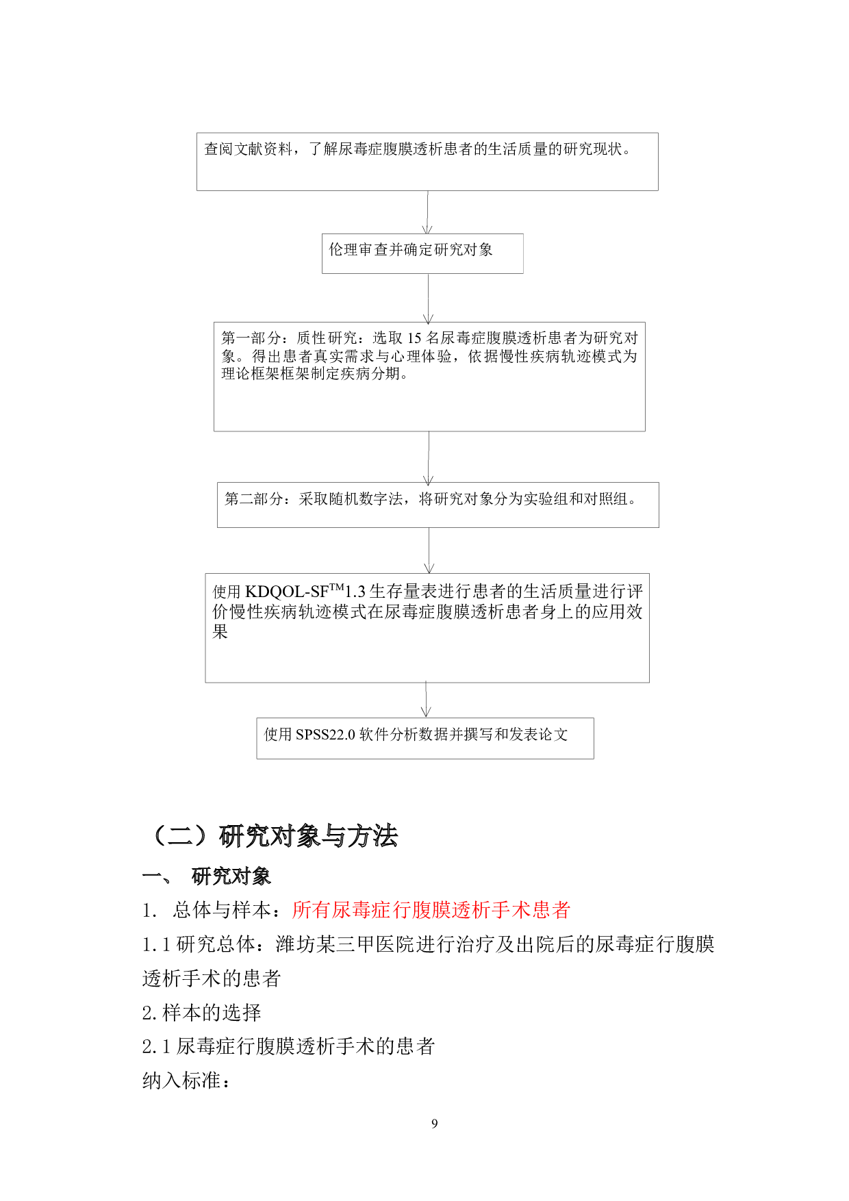 慢性轨迹模式尿毒症患者行腹膜透析手术中的应用研究-30041字.docx 第9页