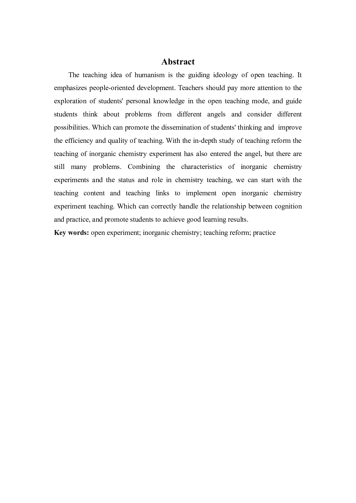 开放性实验在无机化学教学改革中的探索和实践-9360字.docx 第2页