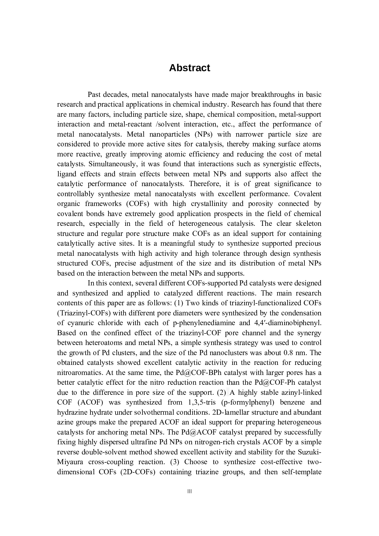 功能化共价有机框架负载的超细钯纳米颗粒催化剂制备及其催化性能研究-47658字.docx 第3页