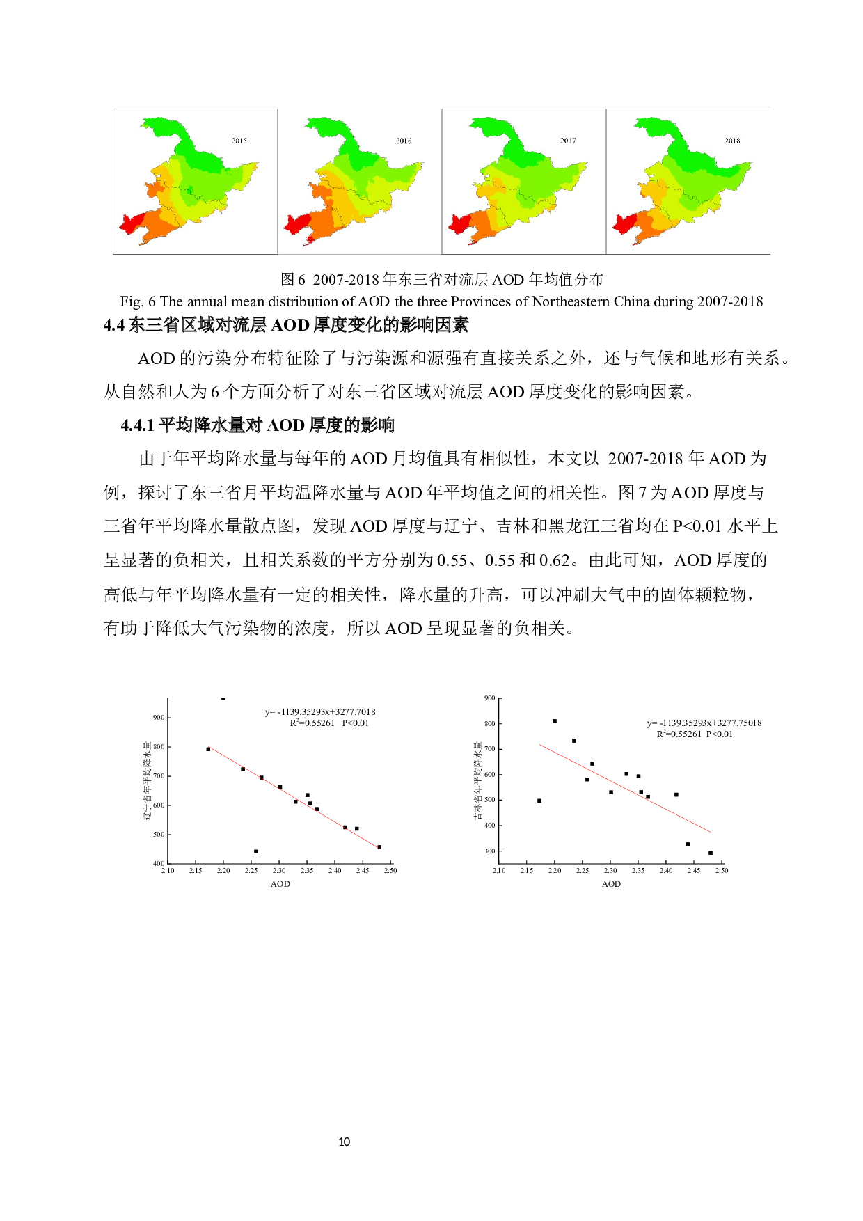 基于OMI数据的东三省AOD的分布特征及其影响因素分析-10939字.docx 第10页