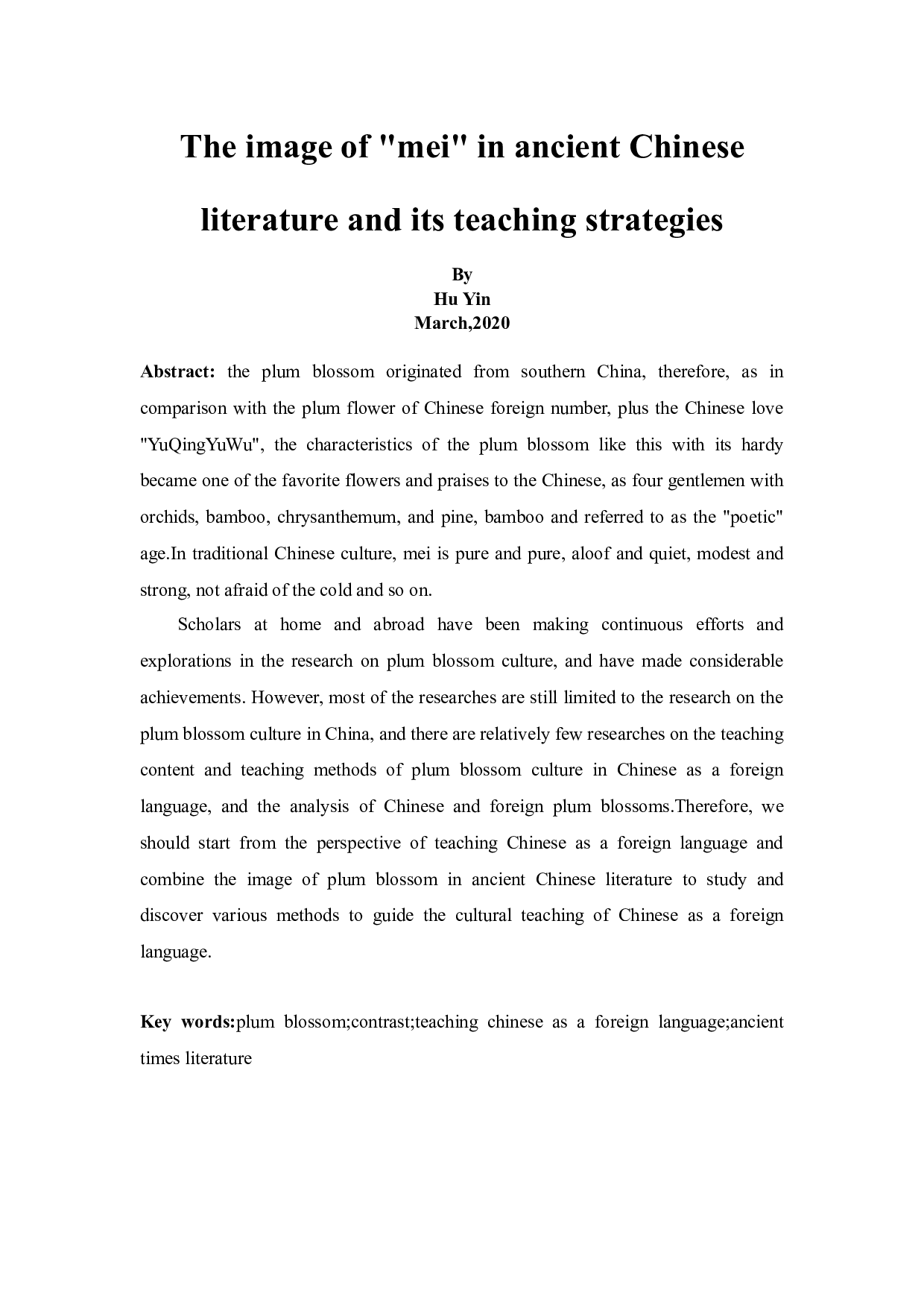 中国古代文学作品中&ldquo;梅&rdquo;的形象及对外教学策略-16392字.docx 第3页