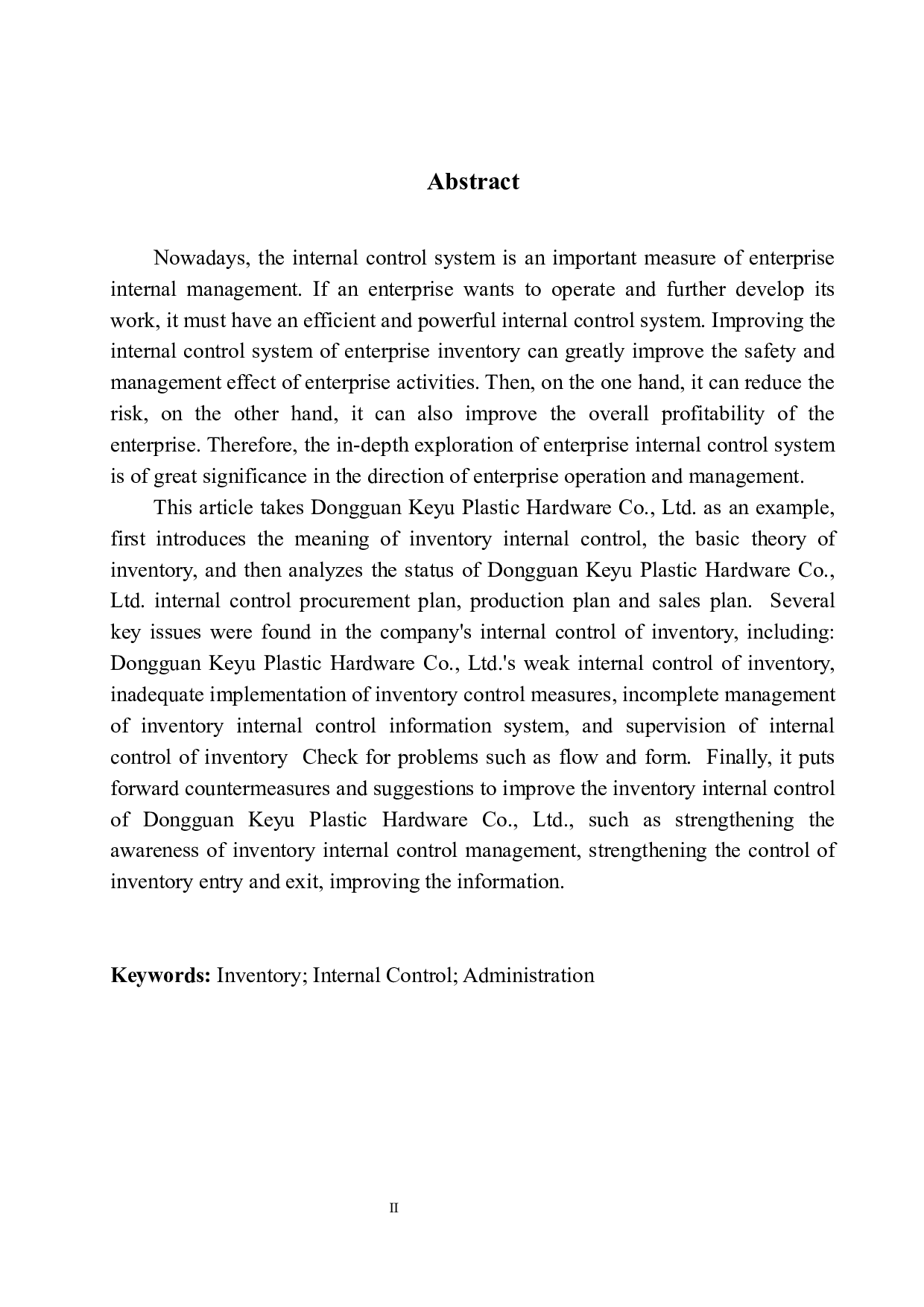 东莞科宇塑胶五金公司存货内部控制存在的问题及对策-10099字.docx 第3页