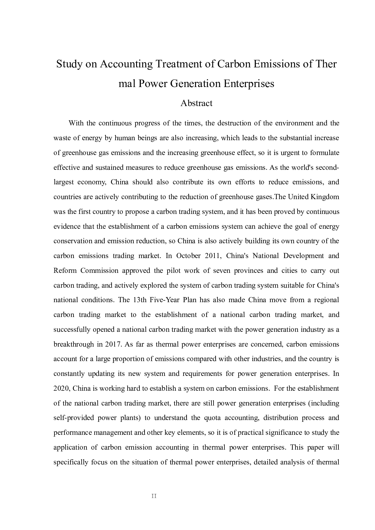 火力发电企业碳排放会计处理的研究-10323字.docx 第2页