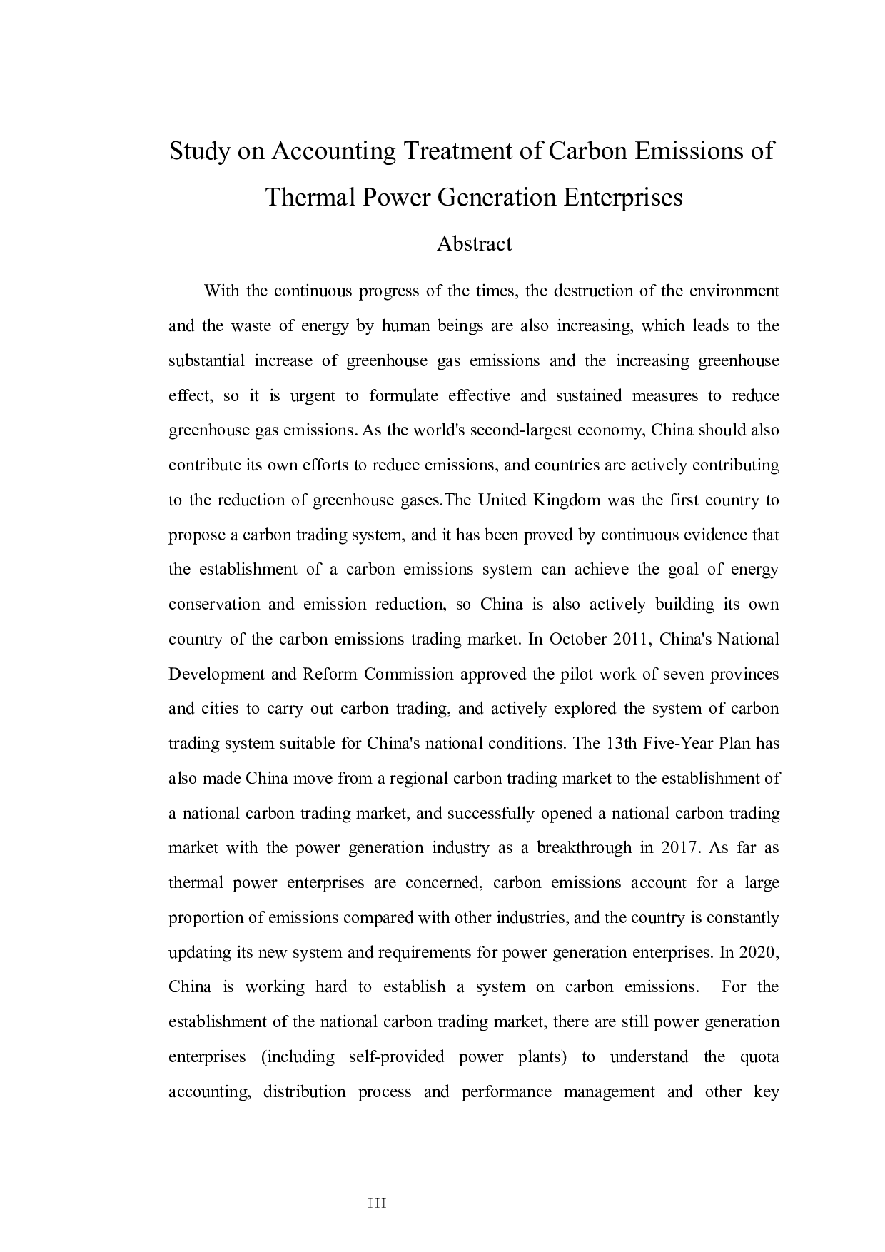 火力发电企业碳排放会计处理研究-10158字.docx 第3页