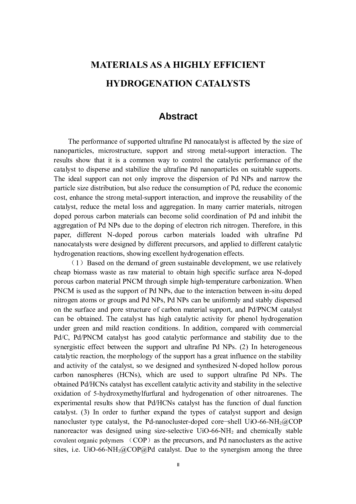 氮掺杂多孔碳材料负载超细Pd纳米催化剂的制备及其在催化加氢反应中的应用-37732字.docx 第2页