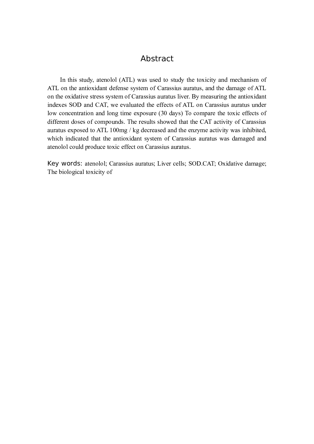 阿替洛尔对锦鲫的环境健康风险评价-8567字.docx 第2页