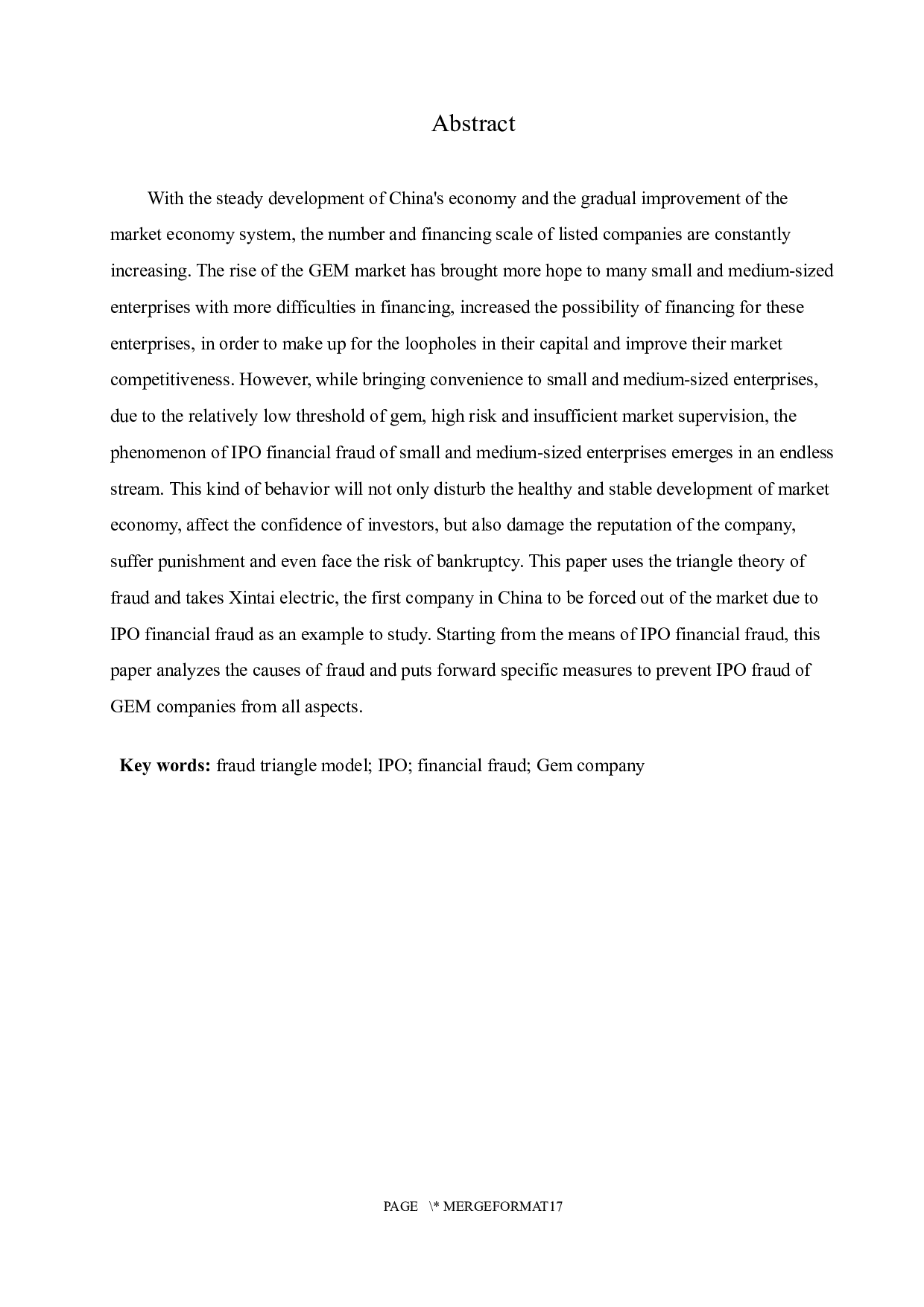 基于舞弊三角模型的创业板公司IPO舞弊研究-11643字.docx 第2页