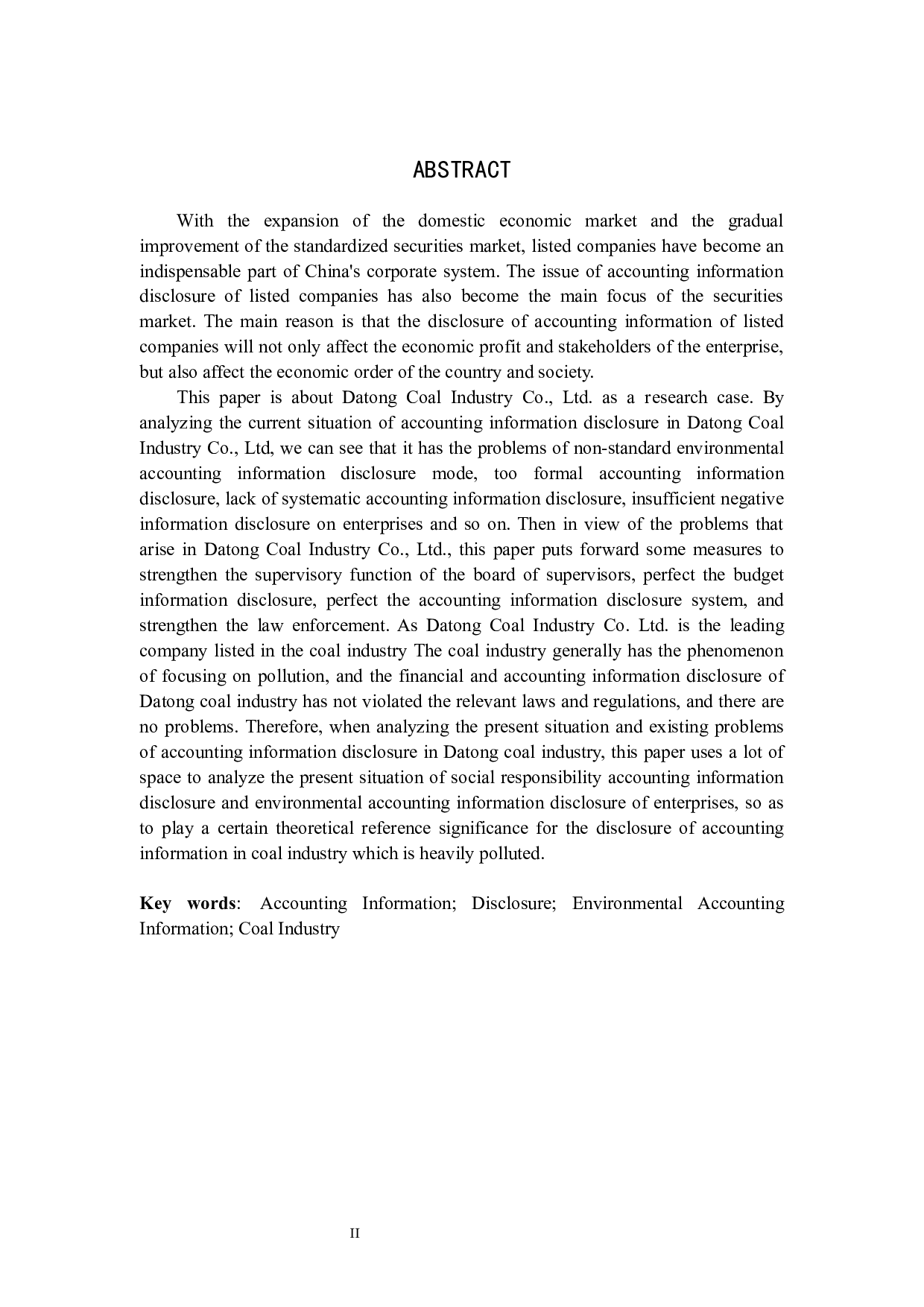 大同煤业股份有限公司会计信息披露存在的问题和对策研究-17055字.docx 第2页