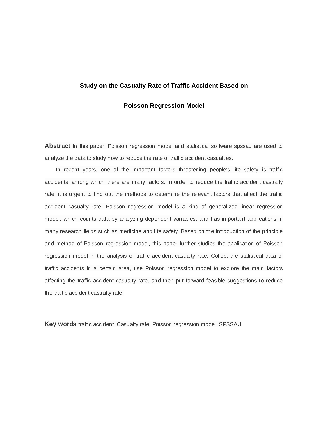 基于Poisson回归模型的交通事故伤亡率研究-6543字.docx 第2页