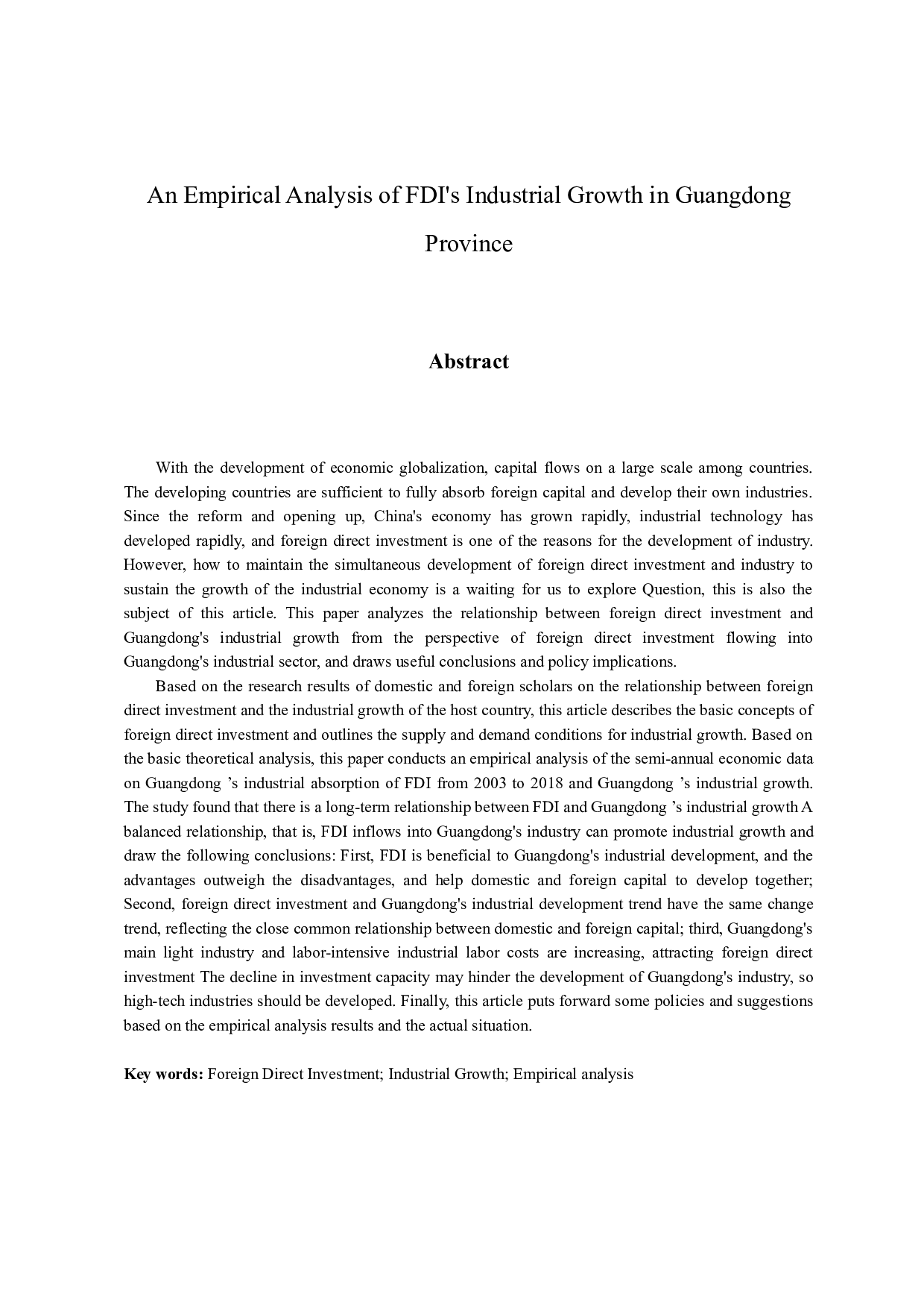 FDI对广东省工业增长的实证分析-10751字.docx 第2页