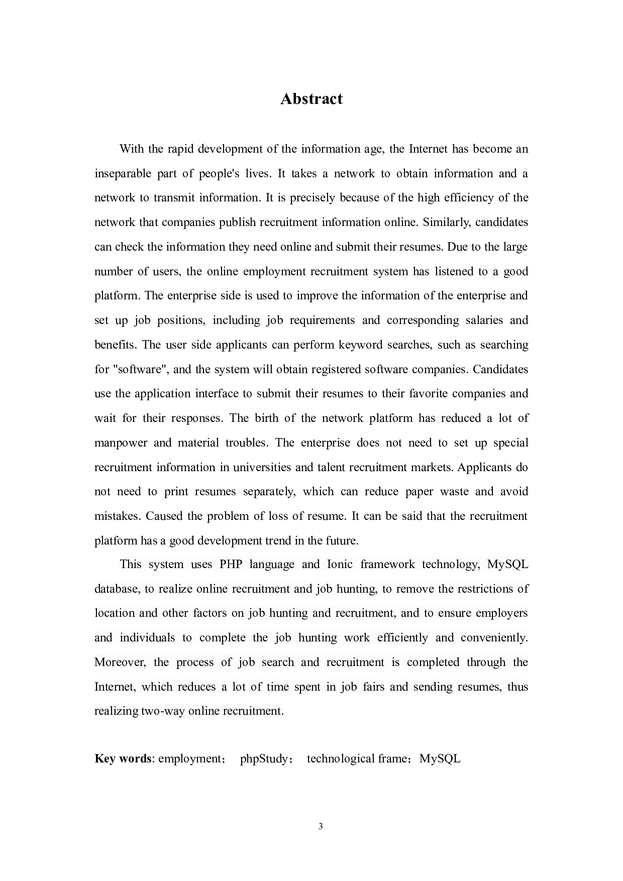 在线就业招聘系统的设计与实现论文-9604字.docx 第3页