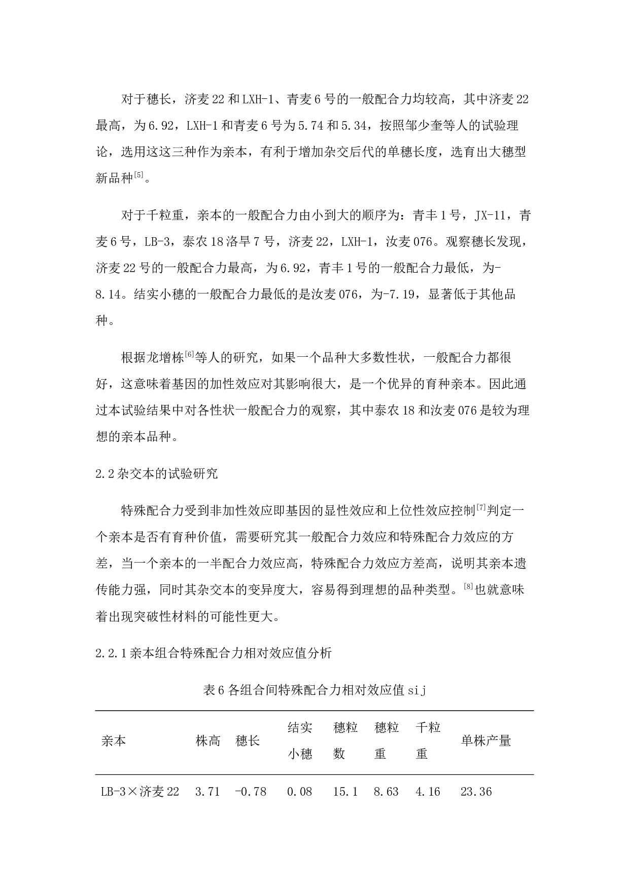 几个外省冬小麦亲本产量性状遗传力和配合力分析-7981字.docx 第10页