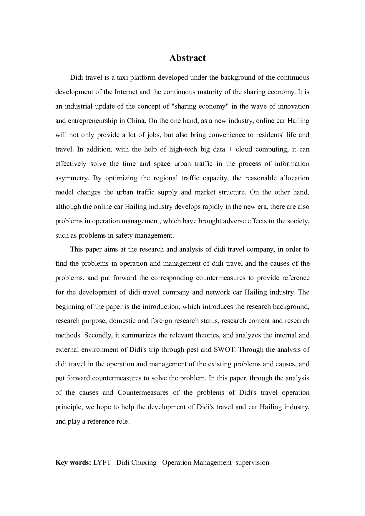 滴滴出行运营管理问题及对策研究-14180字.docx 第2页