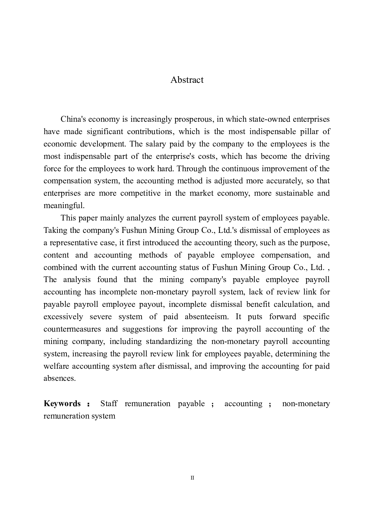 抚顺矿业集团有限责任公司应付职工薪酬核算存在的问题及对策-12414字.docx 第4页