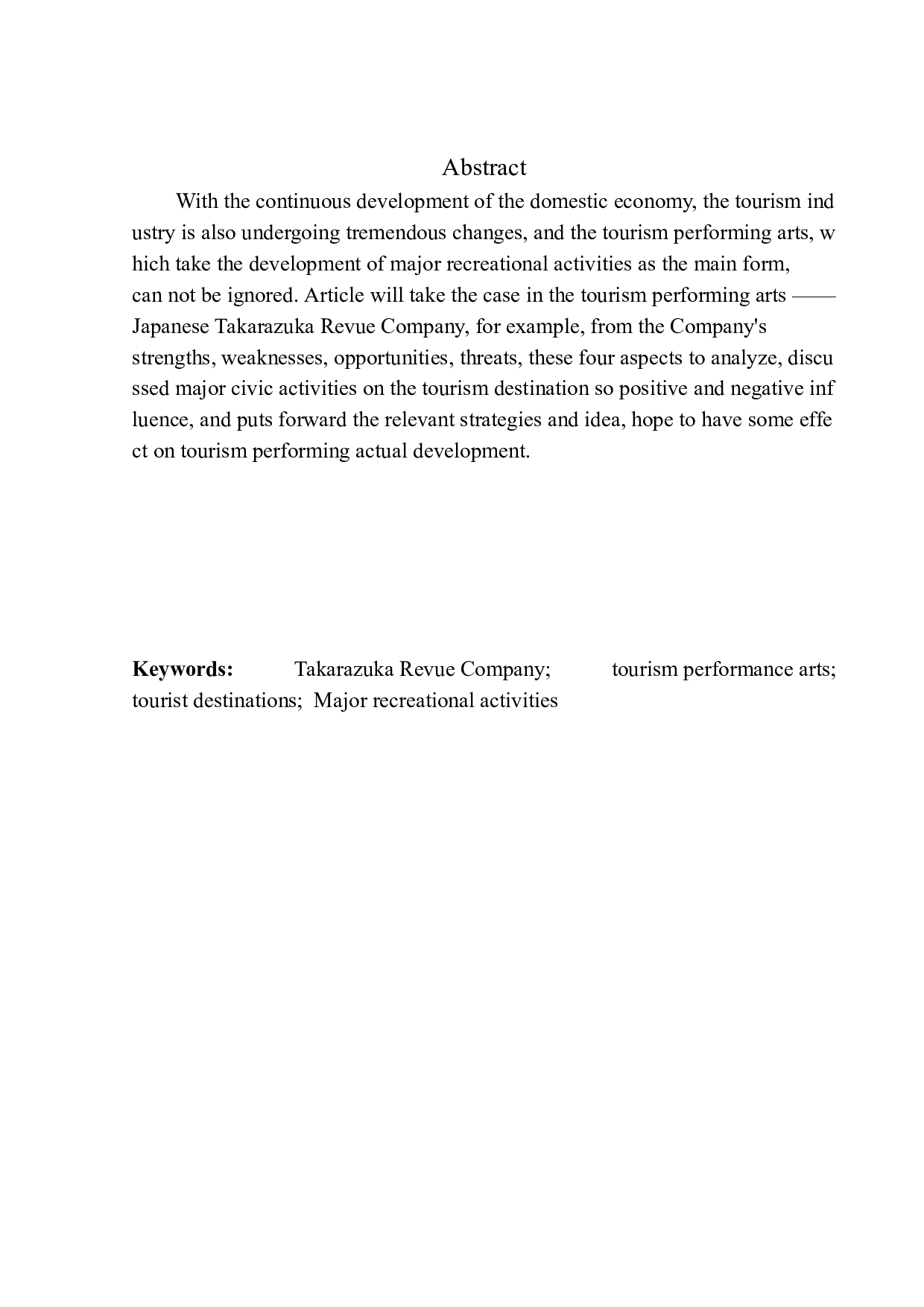 发展大型文娱活动对旅游目的地的影响研究&mdash;&mdash;以宝塚歌剧团为例-11913字.docx 第3页