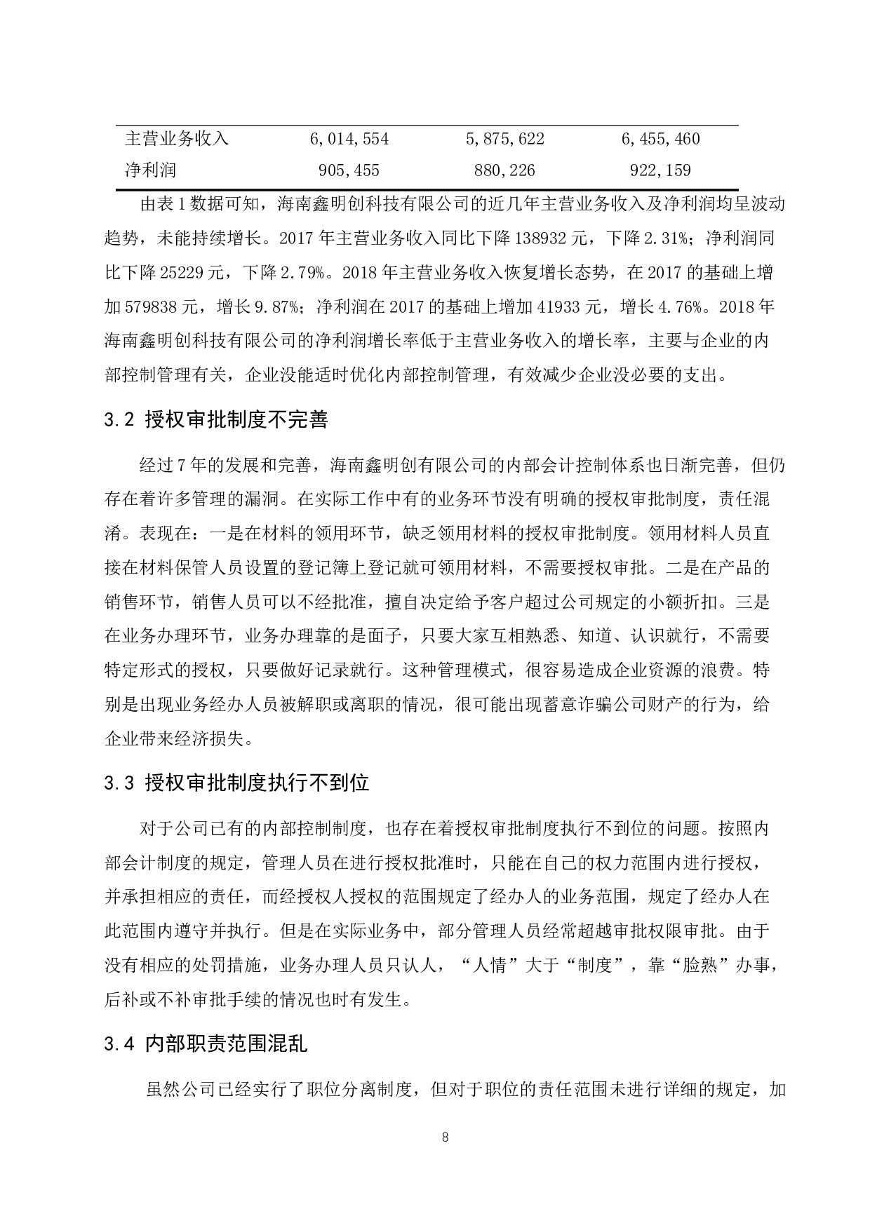 海南鑫明创科技有限公司内部会计研究.docx-9852字.docx 第10页