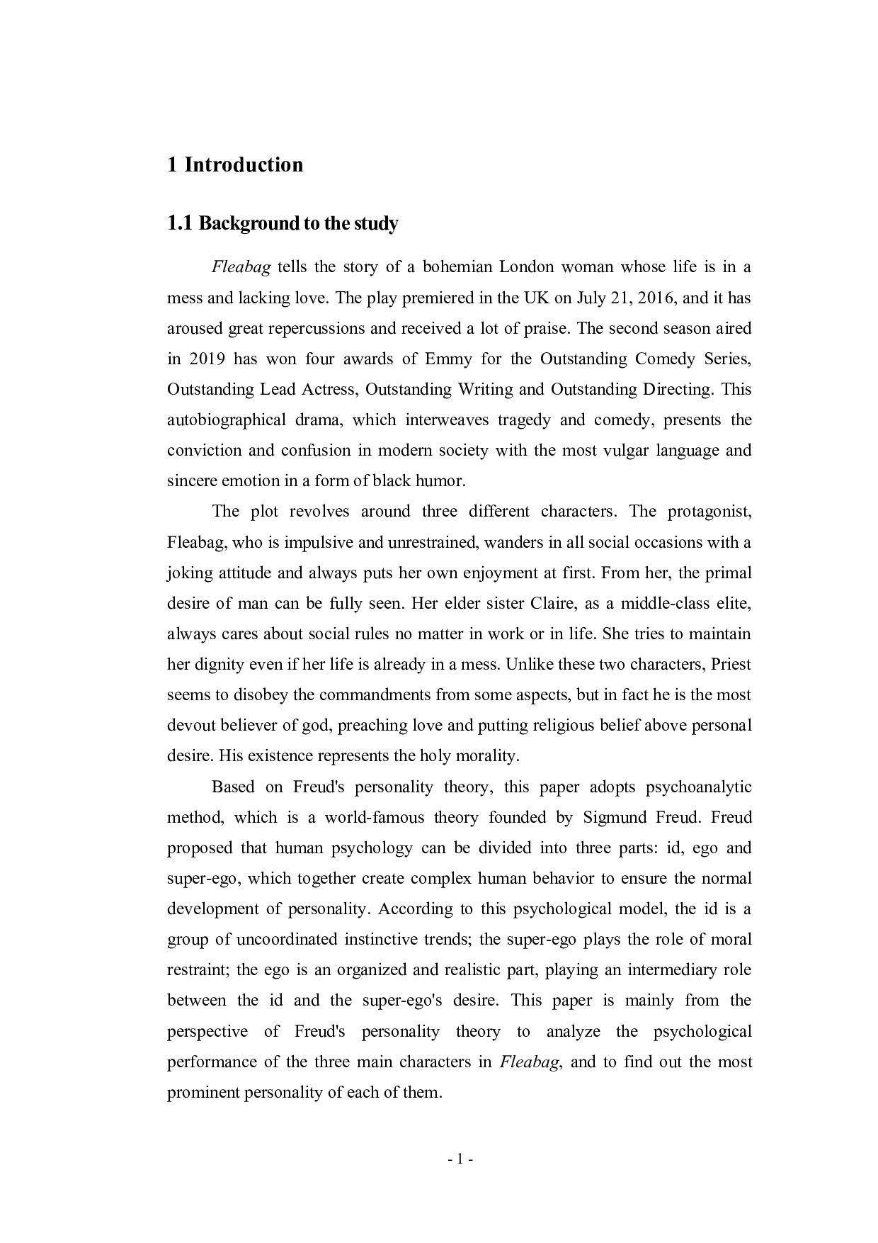 Analysis of Main Characters in Fleabag from the Perspective of Freud&rsquo;s Personality Theory-8351字.docx 第5页
