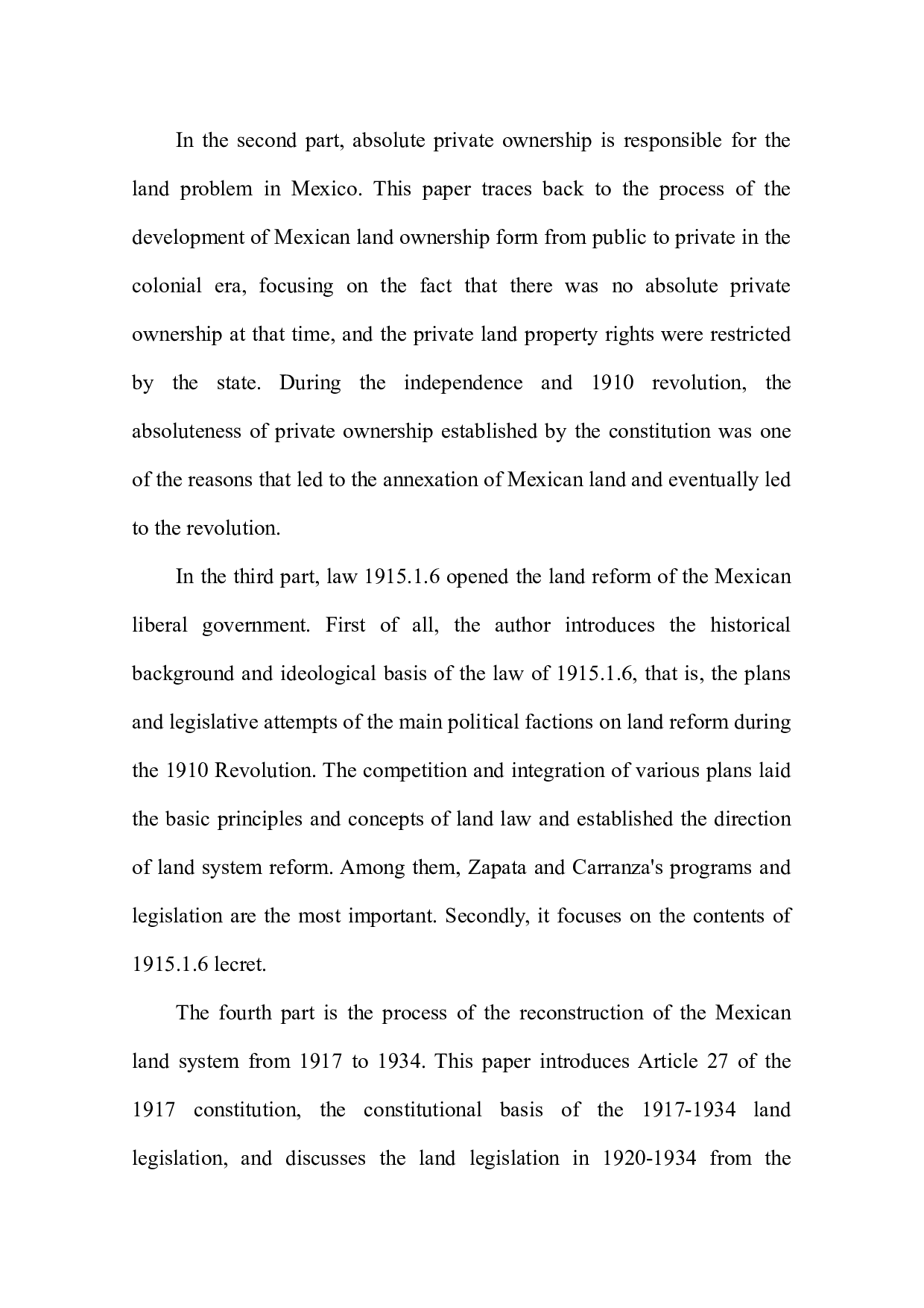 1934年墨西哥土地法的发展&mdash;&mdash;以所有制为视角-39117字.docx 第4页