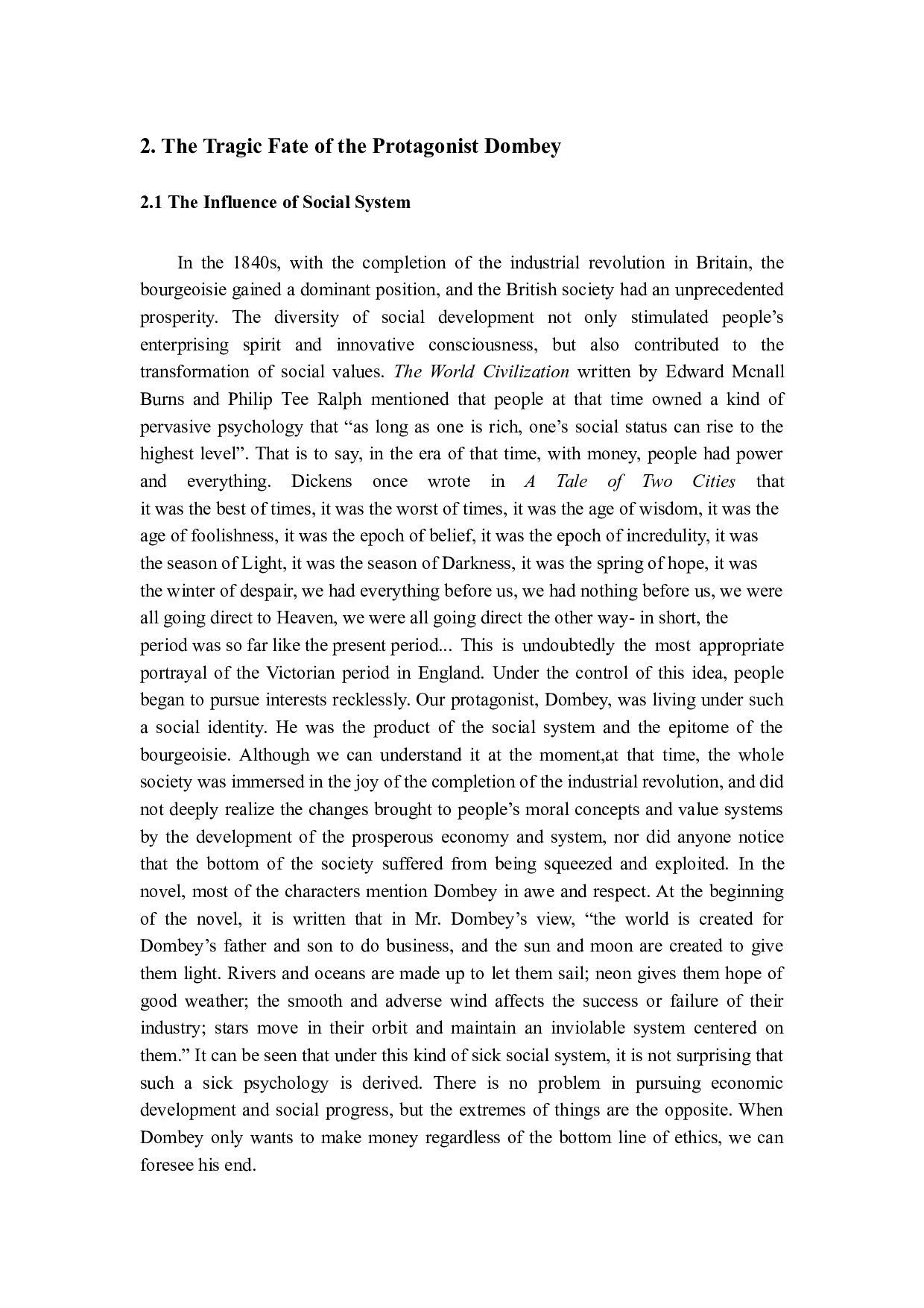 AnAnalysisoftheTragicFateinDombeyandSon-5307字.docx 第5页