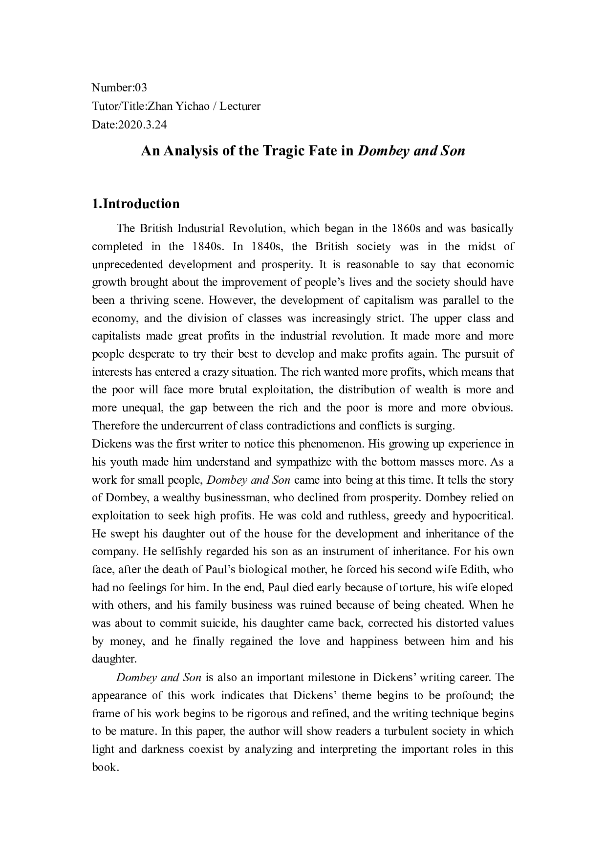 AnAnalysisoftheTragicFateinDombeyandSon-5307字.docx 第4页