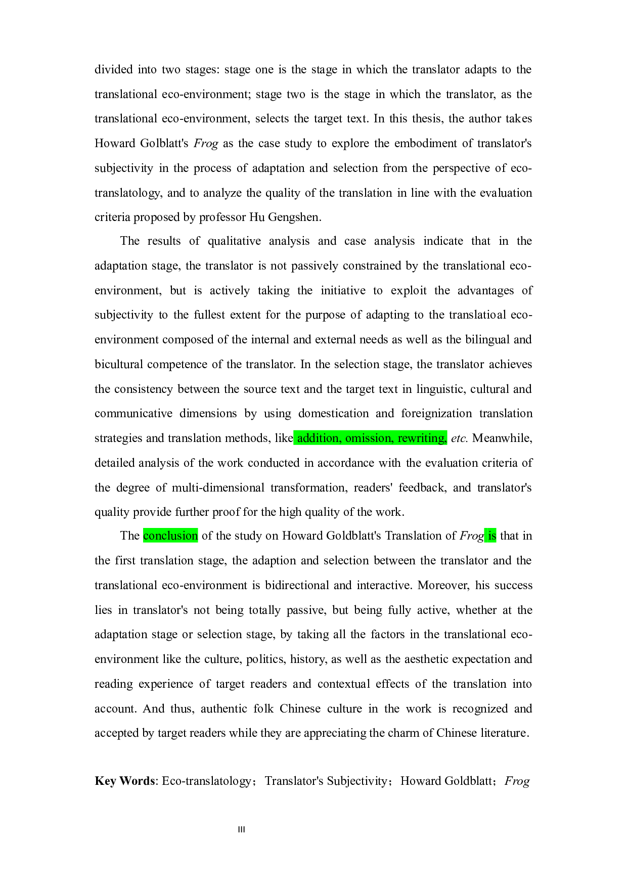AStudyonTranslatorsSubjectivityofHowardGoldblattsTranslationofFrogfromthePerspectiveof-20936字.docx 第3页