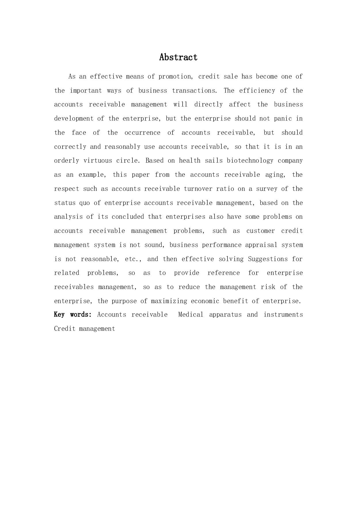 浅析健帆生物应收账款管理存在的问题及对策-9867字.docx 第2页