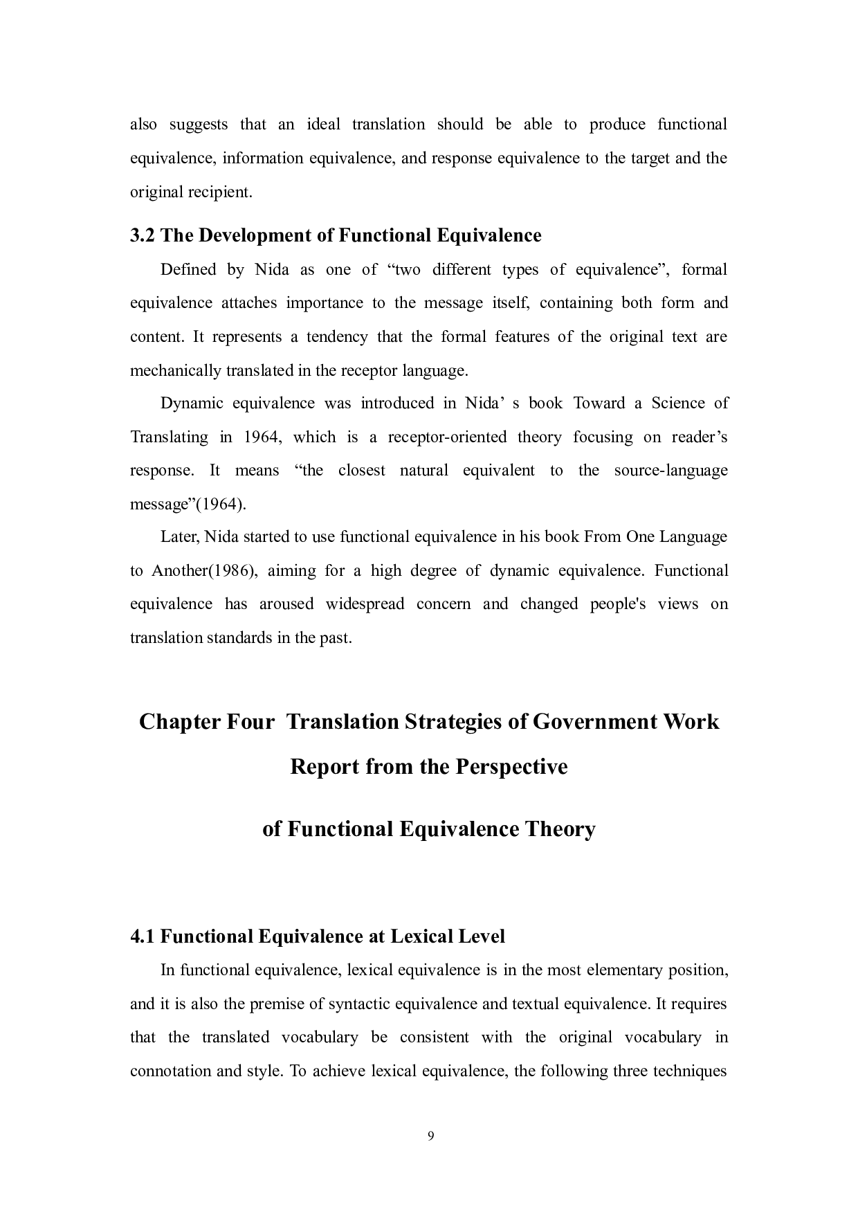 OnTranslationofGovernmentWorkReportfromthePerspectiveofFunctionalEquivalence-4795字.docx 第9页