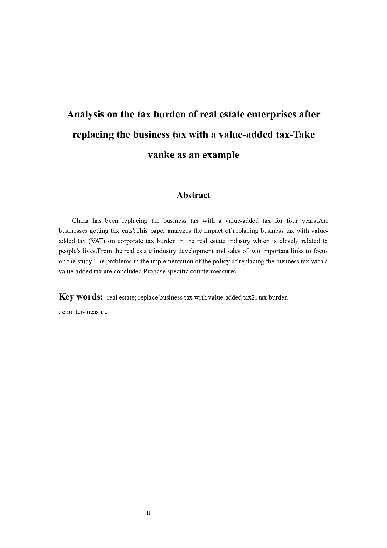 《营改增对房地产企业的税负影响分析&mdash;&mdash;以万科企业为例》-10412字.docx 第2页