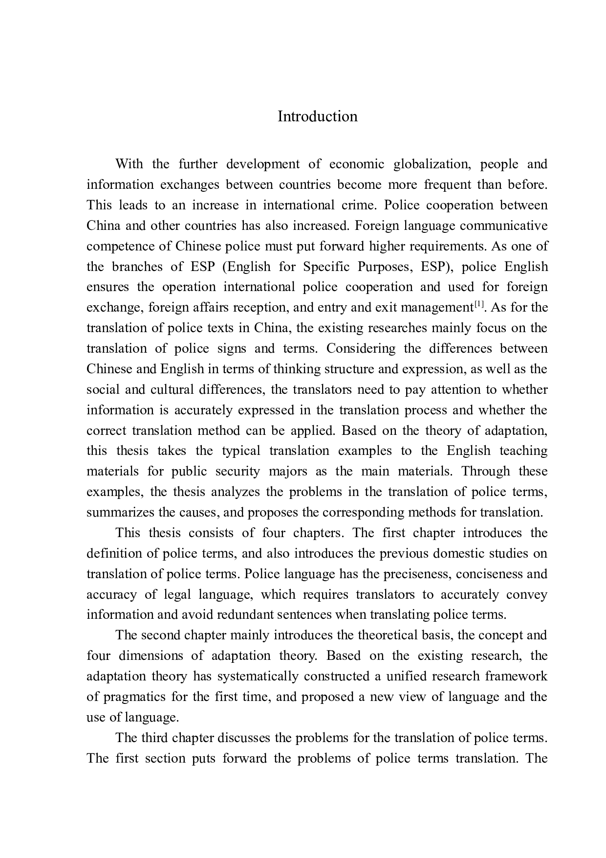 Translation of Police Terms from the Perspective of Adaptation Theory-9304字.docx 第4页