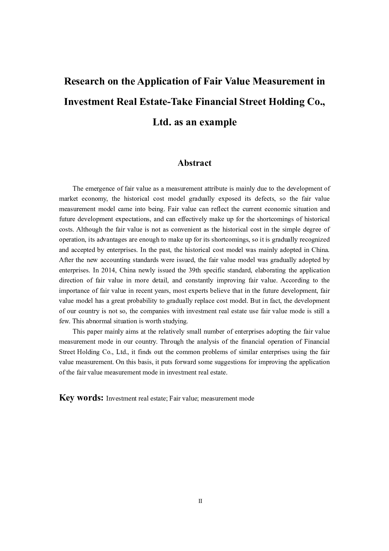 公允价值计量在投资性房地产中的运用研究&mdash;以金融街-12150字.docx 第2页