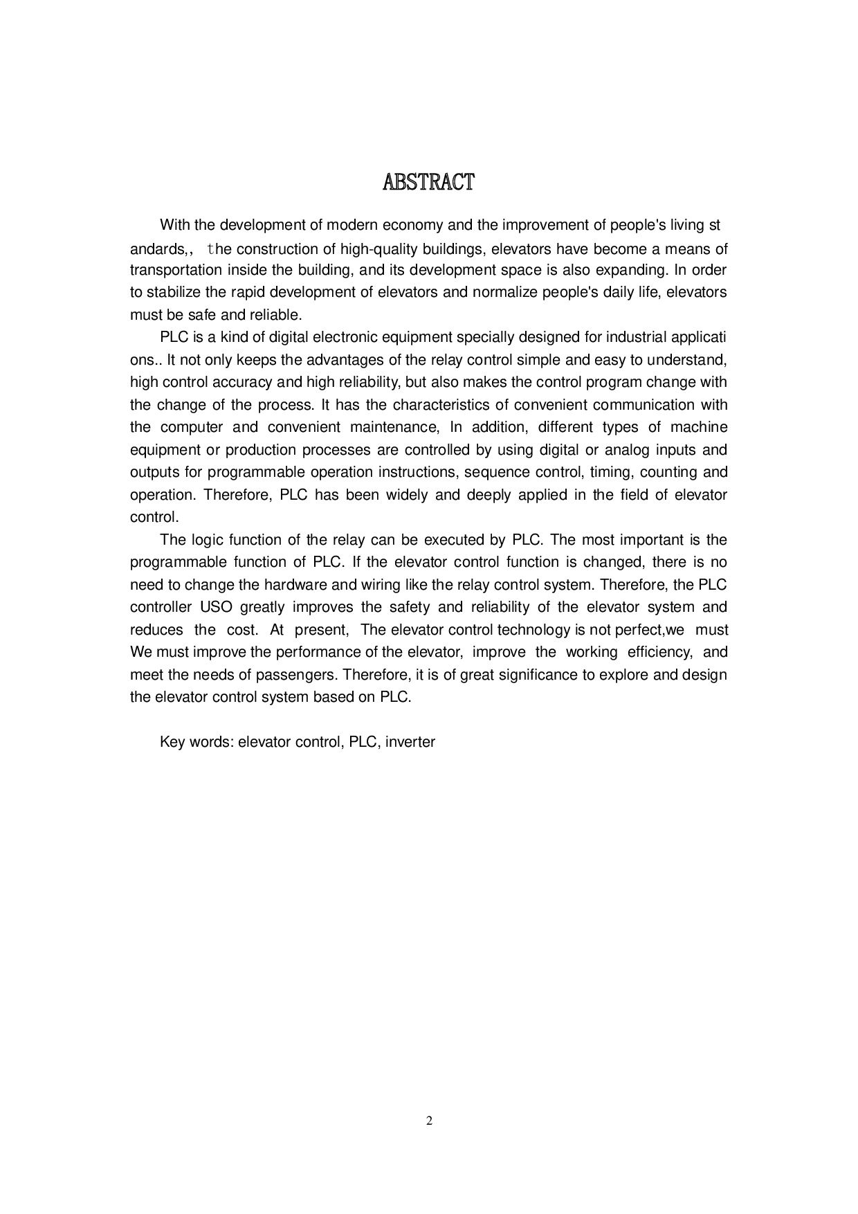 基于PLC的电梯控制系统设计-8265字.docx 第2页