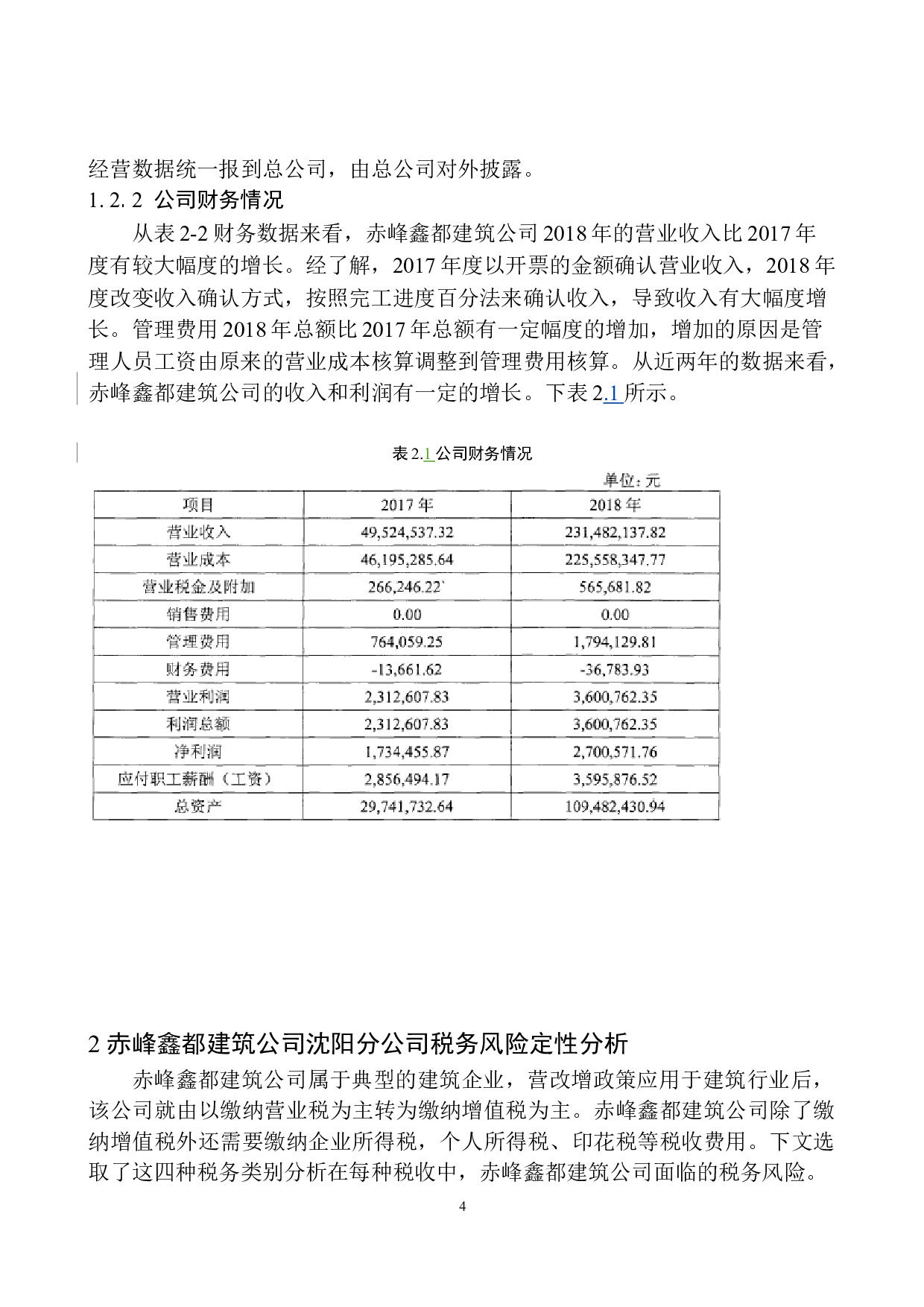 赤峰鑫都建筑工程劳务有限责任公司沈阳分公司税务风险与控制研究-9510字.docx 第9页