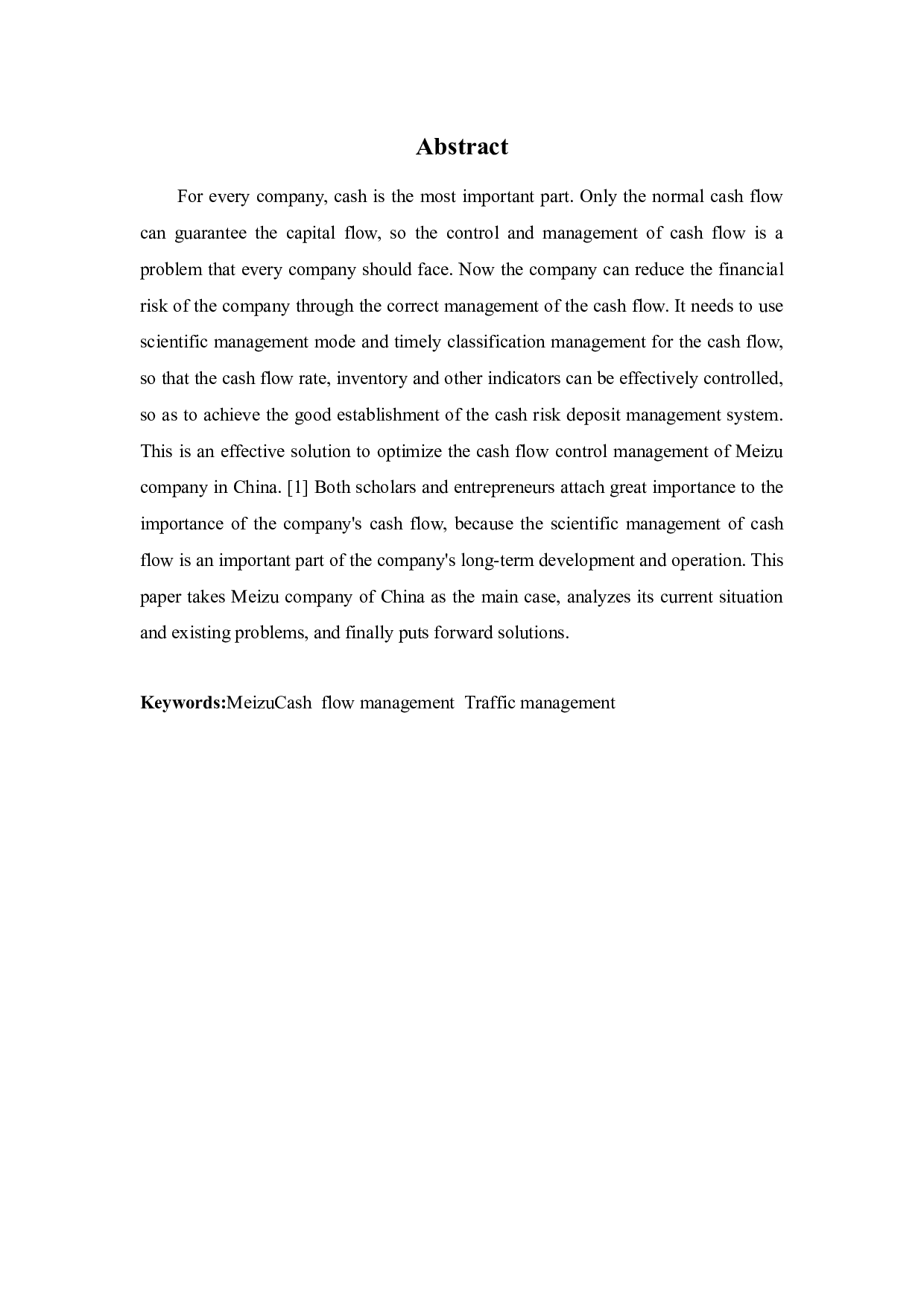 魅族公司现金流量管理问题及对策探讨-9611字.docx 第2页