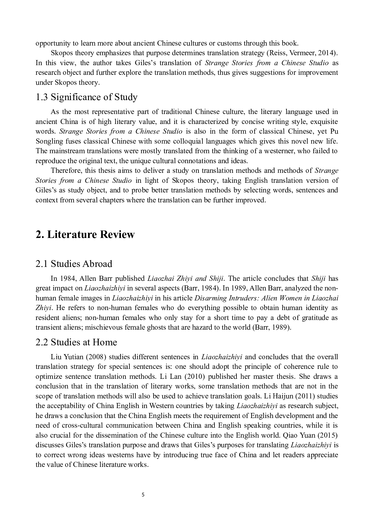 目的论视角下中国志怪小说文本翻译研究&mdash;&mdash;以《聊斋志异》为例-7241字.docx 第5页