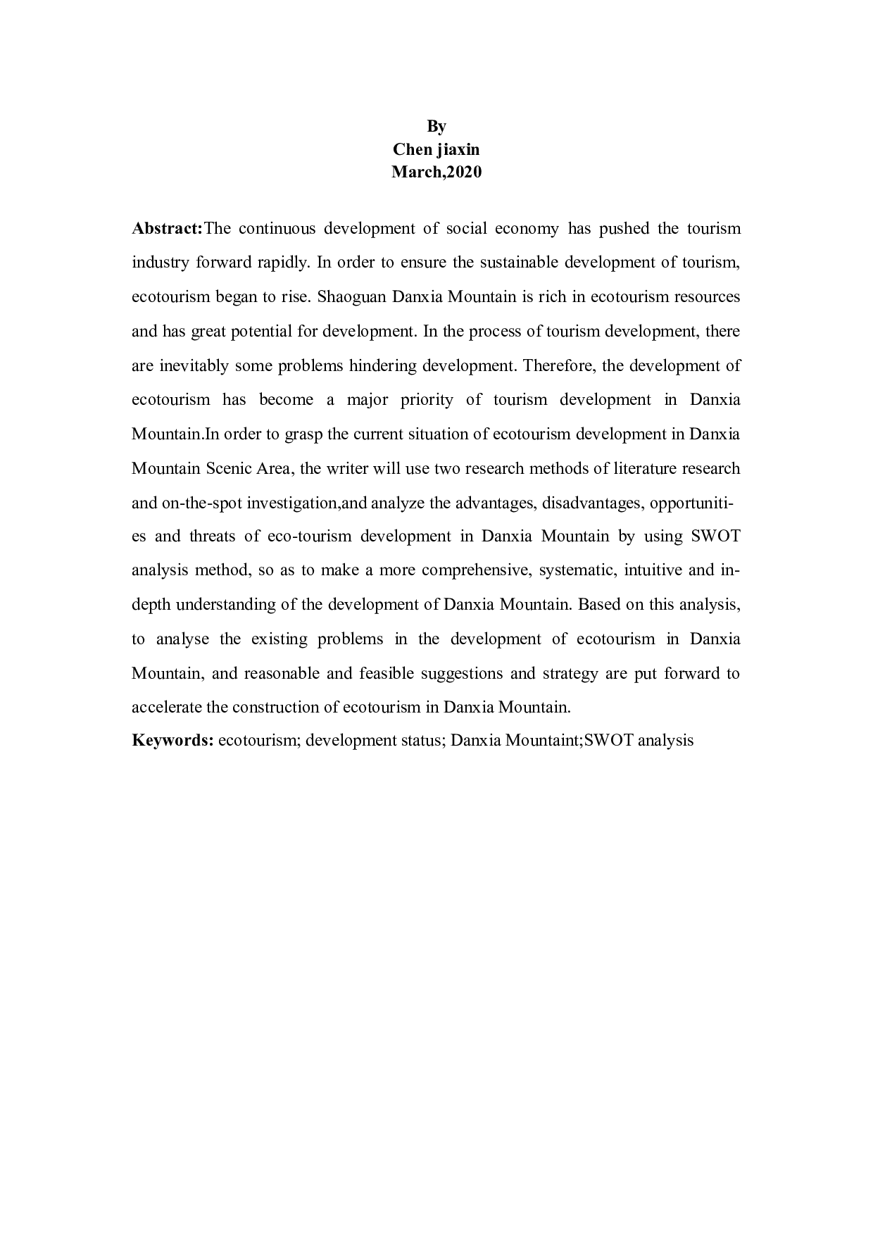 韶关丹霞山的生态旅游发展现状和对策研究-12337字.docx 第4页