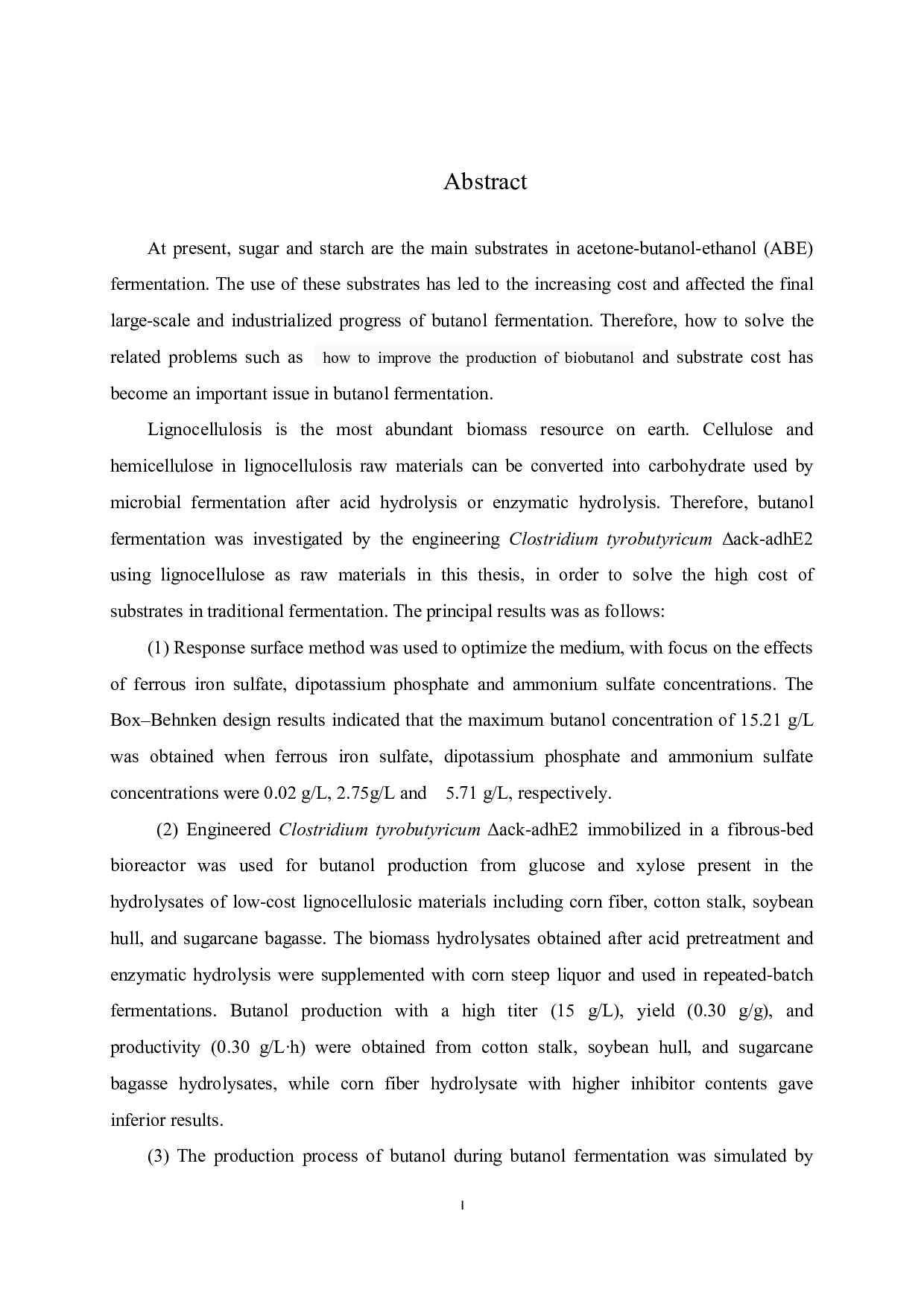 酪丁酸梭菌工程菌发酵木质纤维素生产丁醇工艺研究 1-5194字.pdf 第2页