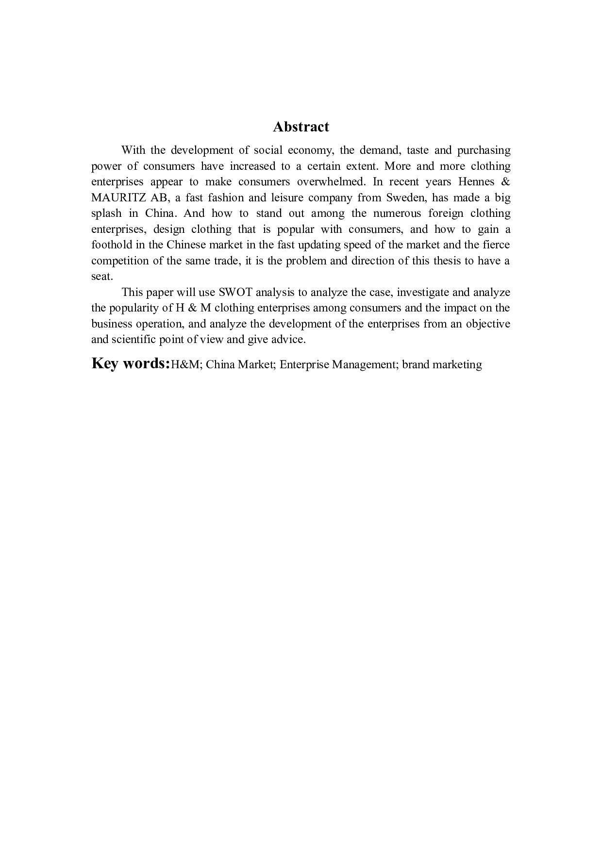 H&M在华发展的市场现状分析与建议-10905字.docx 第2页