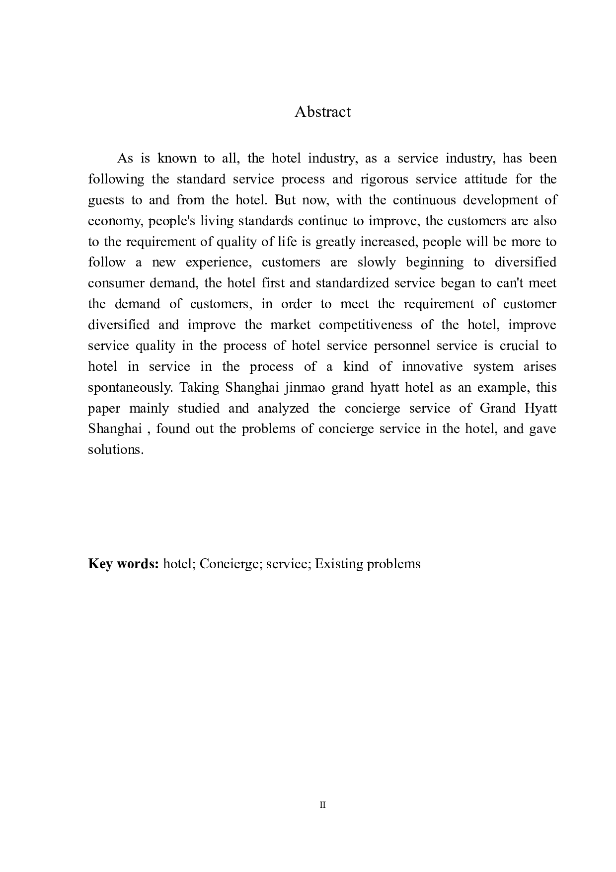 浅谈金茂君悦酒店礼宾部对客服务中存在的问题-8117字.docx 第3页