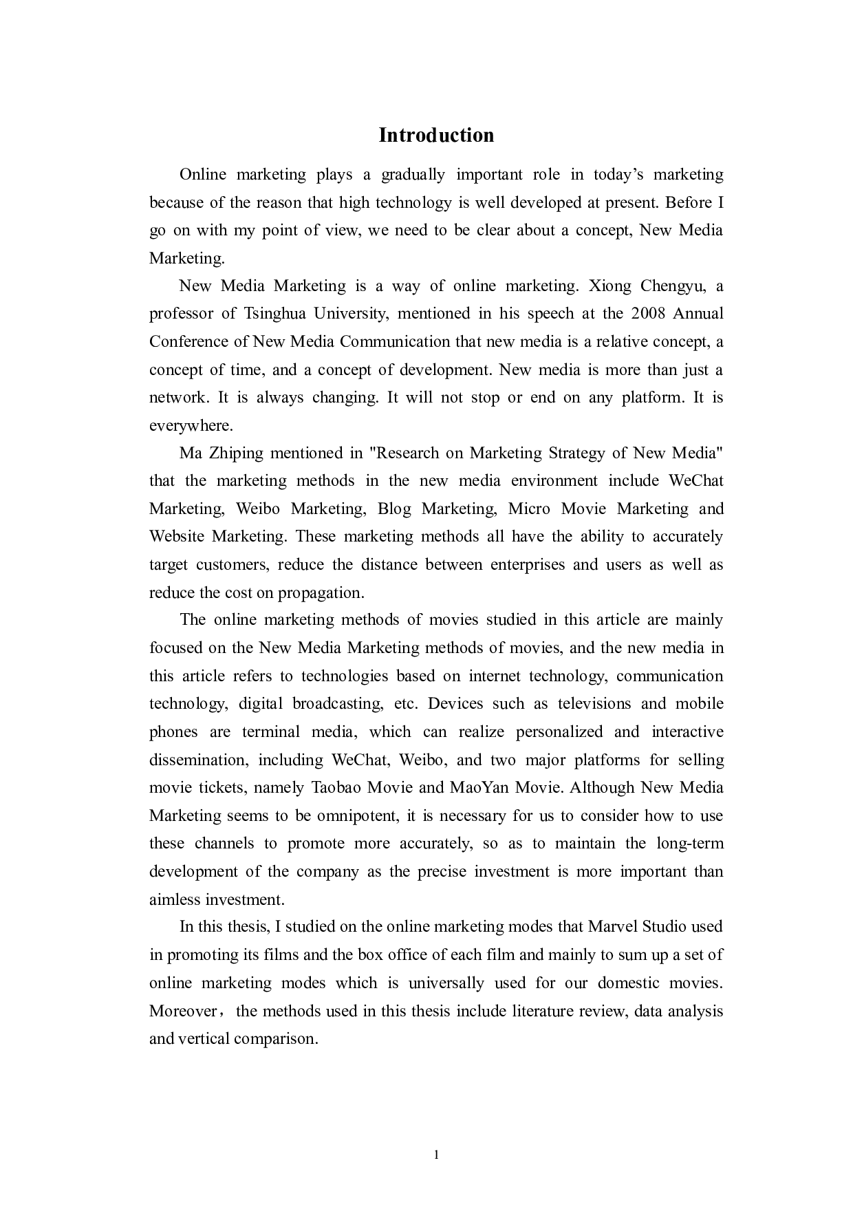 The Analysis of Online Marketing Mode and Box Office of Marvel Films-6230字.docx 第5页