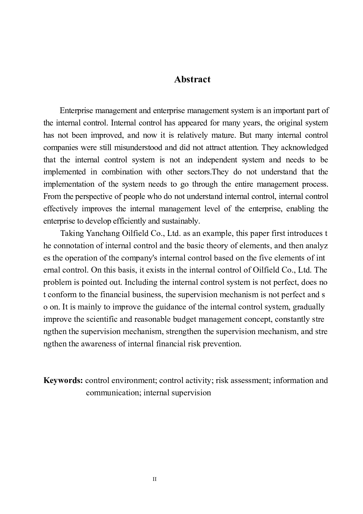 延长油田股份有限公司内部控制存在的问题及对策-11108字.docx 第3页