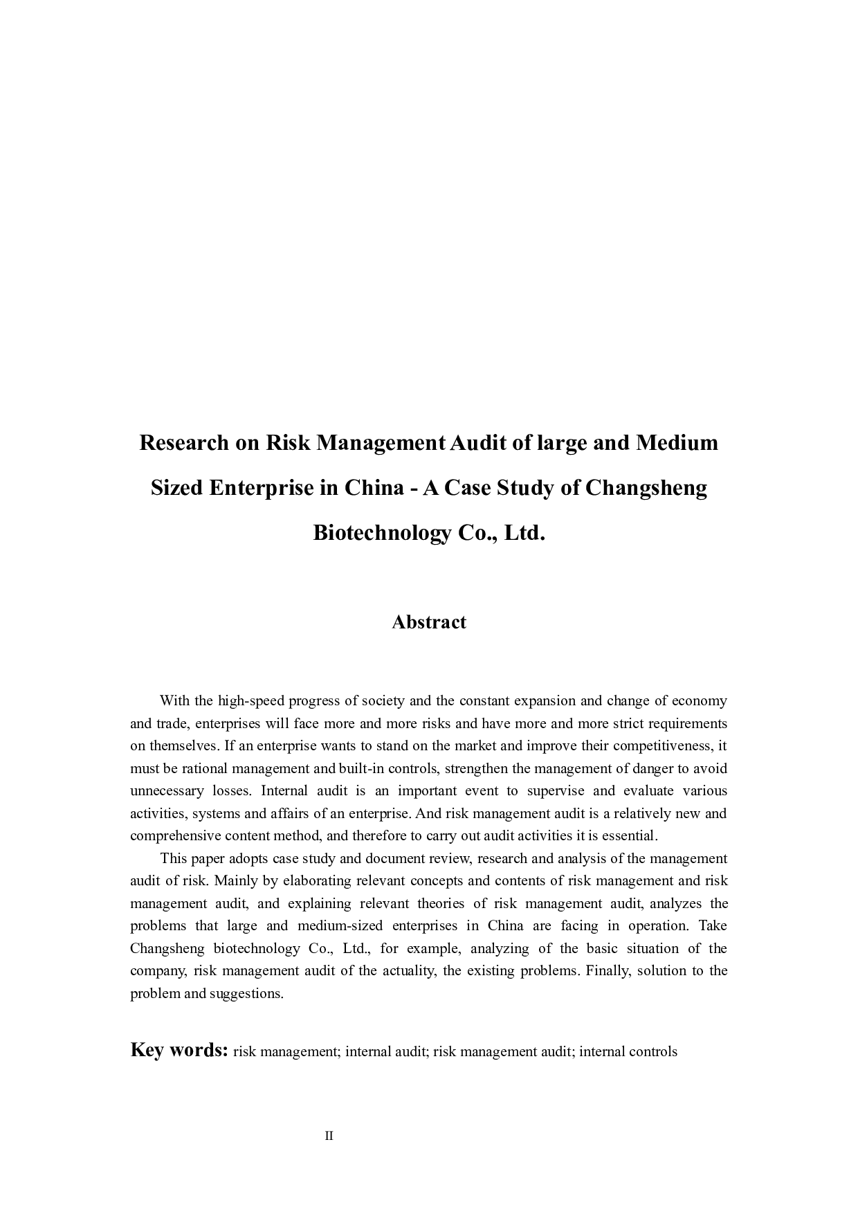 我国大中型企业风险管理审计研究&mdash;&mdash;以长生生物科技股份有限公司为例-12434字.docx 第2页