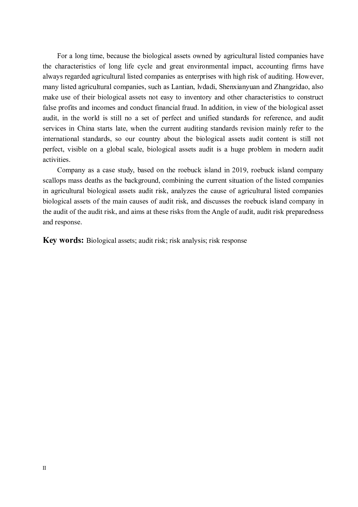 生物资产审计风险研究&mdash;&mdash;以獐子岛为例-14810字.docx 第2页