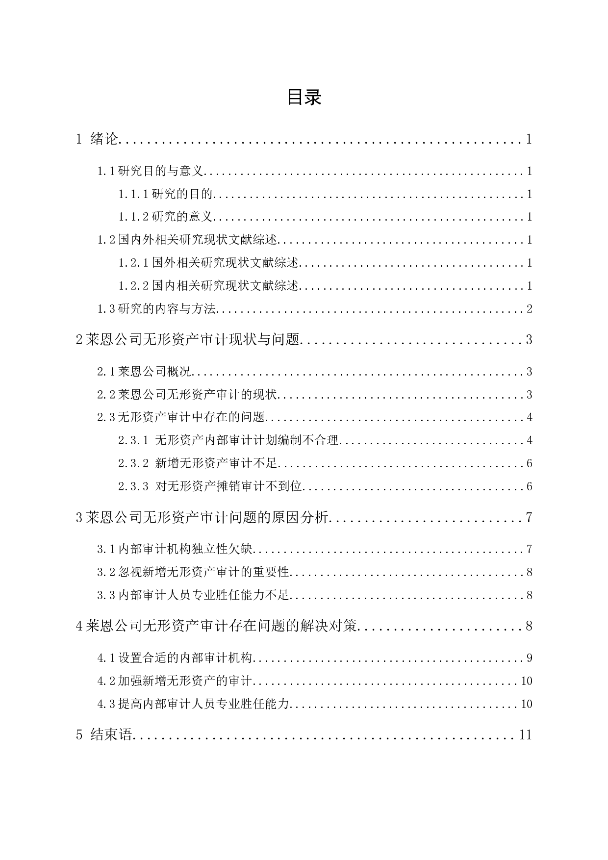 莱恩公司无形资产审计研究-10215字.docx 第1页